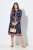 Ulla Popken 845649 Vestido de gasa de flores Azul marino - Vestidos midi - Vestidos midi de talla grande