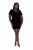 Ulla Popken 846051 Vestido de terciopelo de manga corta Azul marino - Vestidos de noche - Vestidos de fiesta de gran talla