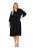 Ulla Popken 846373 Vestido midi con cinturón anudado Negro - Vestidos midi - Vestidos midi de talla grande