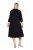 Ulla Popken 846373 Vestido midi con cinturón anudado Negro - Vestidos midi - Vestidos midi de talla grande