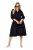 Ulla Popken 846373 Vestido midi con cinturón anudado Negro - Vestidos midi - Vestidos midi de talla grande