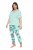 Ulla Popken 846971 Pijama con estampado Verde claro - Pijamas/ropa de estar en casa - 