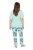 Ulla Popken 846971 Pijama con estampado Verde claro - Pijamas/ropa de estar en casa - 