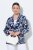 Ulla Popken 847586 Blazer de jacquard floral Azul marino - Blazers - Blazers en tallas grandes para mujer