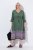 Ulla Popken 847798 Vestido midi evasé con cuello de pico Verde oscuro - Vestidos midi - Vestidos midi de talla grande