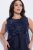 Ulla Popken 847918 Vestido de gasa de flores Azul marino - Vestidos midi - Vestidos midi de talla grande
