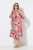 Ulla Popken 848015 Vestido midi estampado con cordón Rosa - Vestidos midi - Vestidos midi de talla grande
