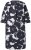 Ulla Popken 848061 Vestido midi de flores con manga 3/4 Negro - Vestidos midi - Vestidos midi de talla grande
