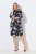 Ulla Popken 848061 Vestido midi de flores con manga 3/4 Negro - Vestidos midi - Vestidos midi de talla grande