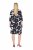 Ulla Popken 848061 Vestido midi de flores con manga 3/4 Negro - Vestidos midi - Vestidos midi de talla grande