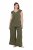 Ulla Popken 848131 Pijama con encaje Verde oliva - Pijamas/ropa de estar en casa - 
