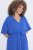 Ulla Popken 848224 Vestido largo de manga corta con cuello de pico Azul - Vestidos maxi - Vestidos largos en tallas grandes