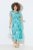 Ulla Popken 848696 Vestido midi estampado con cuello de pico Turquesa - Vestidos midi - Vestidos midi de talla grande