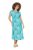 Ulla Popken 848696 Vestido midi estampado con cuello de pico Turquesa - Vestidos midi - Vestidos midi de talla grande