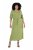 Ulla Popken 848829 Vestido midi de manga corta con cordón Verde claro - Vestidos midi - Vestidos midi de talla grande