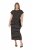 Ulla Popken 848921 Vestido de jersey de rayas con cinturón anudado Negro - Vestidos maxi - Vestidos largos en tallas grandes