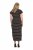 Ulla Popken 848921 Vestido de jersey de rayas con cinturón anudado Negro - Vestidos maxi - Vestidos largos en tallas grandes