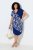 Ulla Popken 849033 Vestido de gasa de manga corta con cuello de pico Azul marino - Vestidos - Vestidos para todas las tallas