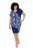 Ulla Popken 849033 Vestido de gasa de manga corta con cuello de pico Azul marino - Vestidos - Vestidos para todas las tallas