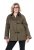 Ulla Popken 849246 Chaqueta de polipiel Verde oliva - Chaquetas - Chaquetas para mujer en tallas grandes