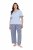 Ulla Popken 849850 Pijama de cuadros Azul claro - Pijamas/ropa de estar en casa - 