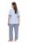 Ulla Popken 849850 Pijama de cuadros Azul claro - Pijamas/ropa de estar en casa - 