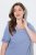 Ulla Popken 850045 Pijama de manga corta Azul claro - Pijamas/ropa de estar en casa - 