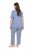 Ulla Popken 850045 Pijama de manga corta Azul claro - Pijamas/ropa de estar en casa - 