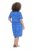 Ulla Popken 850204 Vestido camiseta estampado con volantes Azul - Vestidos de punto jersey - 