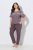 Ulla Popken 850403 Pijama de flores Marrón - Pijamas/ropa de estar en casa - 