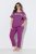 Ulla Popken 850403 Pijama de flores Violeta - Pijamas/ropa de estar en casa - 