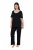 Ulla Popken 851245 Pijama de rayas Negro - Pijamas/ropa de estar en casa - 