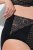 Ulla Popken 851700 Bragas de cuadros de talle alto con encaje Negro - Bragas - 