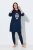Ulla Popken 851749 Vestido de estar en casa de cuadros con capucha Azul marino - Pijamas/ropa de estar en casa - 