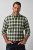 JP1880 851877 Camisa de franela de cuadros de manga larga Verde oscuro TALL - TALL camisas - Camisas TALL para hombre alto