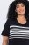 Ulla Popken 852079 Vestido camiseta de rayas Negro - Vestidos - Vestidos para todas las tallas