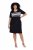 Ulla Popken 852079 Vestido camiseta de rayas Negro - Vestidos - Vestidos para todas las tallas