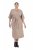 Ulla Popken 852288 Vestido midi de manga corta con cinturón anudado Marrón claro - Vestidos midi - Vestidos midi de talla grande