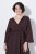 Ulla Popken 852307 Vestido cruzado de manga larga Marrón caoba - Vestidos midi - Vestidos midi de talla grande