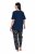 Ulla Popken 852577 Pijama con estampado Azul marino - Pijamas/ropa de estar en casa - 