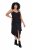Ulla Popken 852636 Vestido cruzado Negro - Vestidos de punto jersey - 