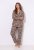 Ulla Popken 852649 Pijama con estampado y cuello camisero Marrón - Pijamas/ropa de estar en casa - 