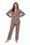 Ulla Popken 852649 Pijama con estampado y cuello camisero Marrón - Pijamas/ropa de estar en casa - 