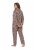Ulla Popken 852649 Pijama con estampado y cuello camisero Marrón - Pijamas/ropa de estar en casa - 
