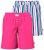 Ulla Popken 852752 Pantalón corto de pijama de rayas pack de 2 Rosa - Pijamas/ropa de estar en casa - 