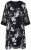 Ulla Popken 852959 Vestido de flores con manga 3/4 Negro - Vestidos midi - Vestidos midi de talla grande