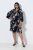 Ulla Popken 852959 Vestido de flores con manga 3/4 Negro - Vestidos midi - Vestidos midi de talla grande