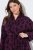 Ulla Popken 853168 Albornoz de rizo con estampado animal Ciruela - Batas & albornoces - 
