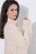 Ulla Popken 853504 Vestido de punto de manga larga con cuello alto Blanco roto - Vestidos de punto - 