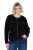 Ulla Popken 853685 Chaqueta corta de borreguito con ribetes efecto piel Negro - Chaquetas - Chaquetas para mujer en tallas grandes
